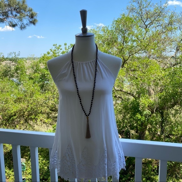 Boho Buddha Black Gold Beaded Tassel Necklace Long - Picture 6 of 8